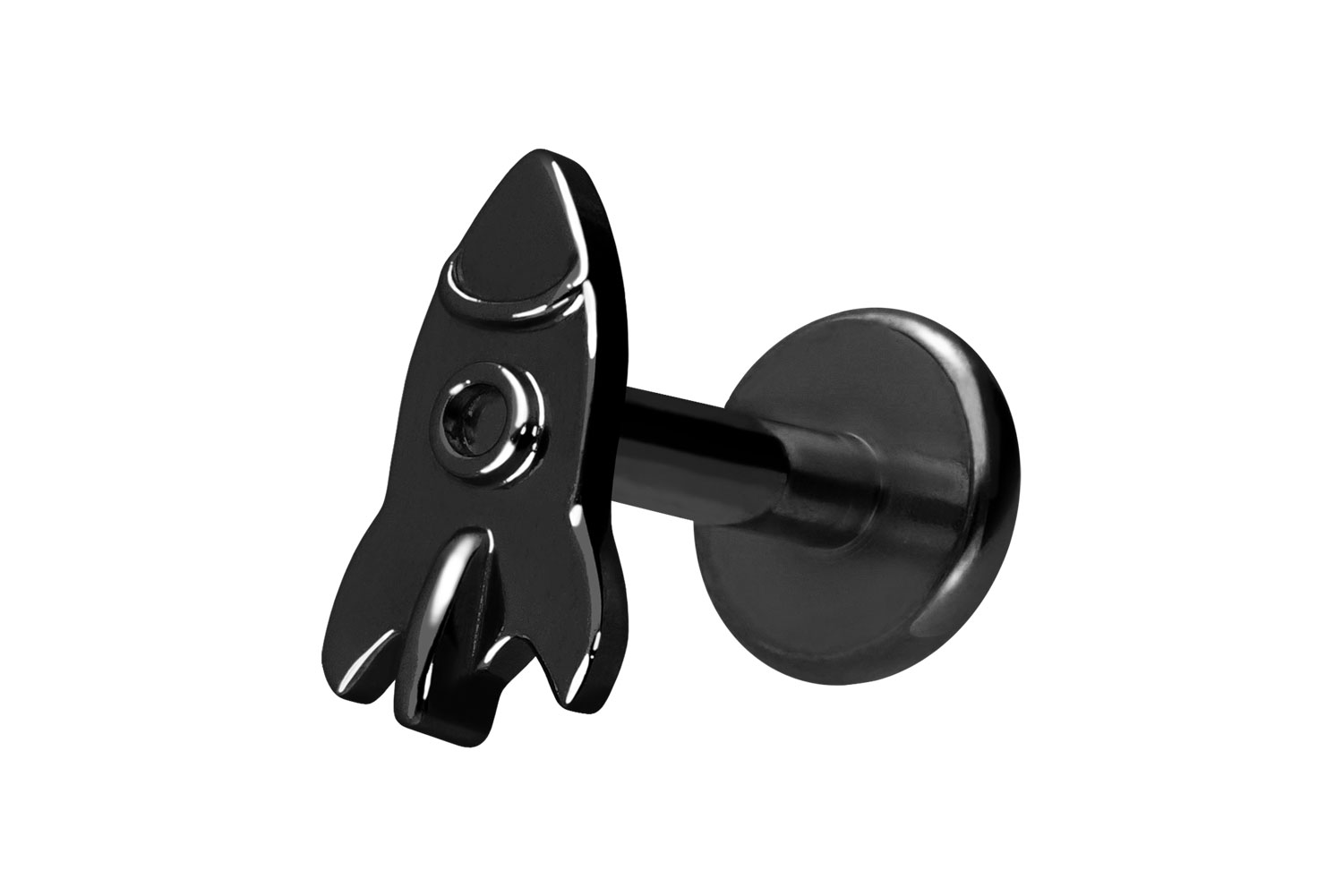 Titan Labret Piercing mit Innengewinde RAKETE